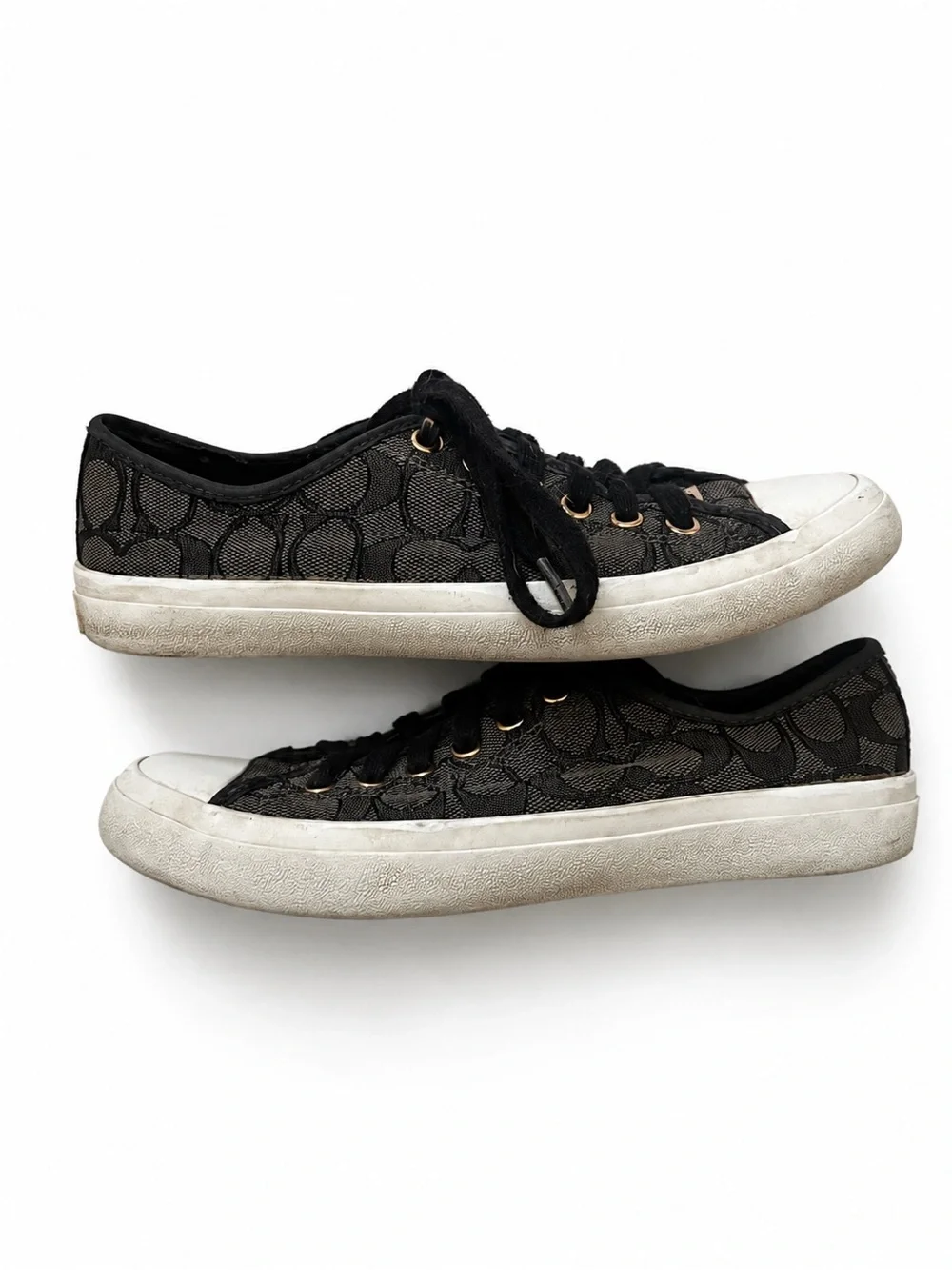Coach Black Signature Monogram Low-Top Sneakers